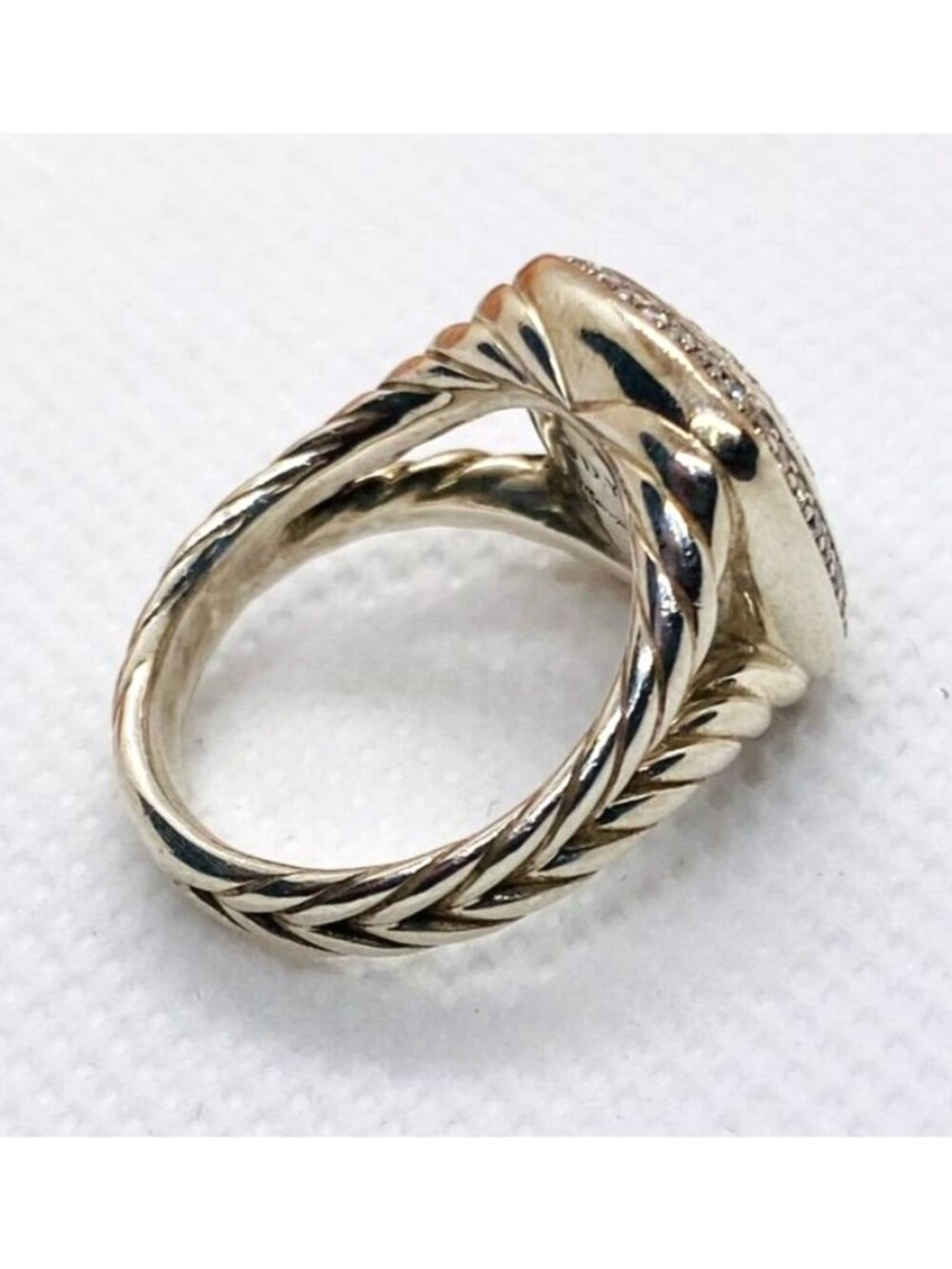 David Yurman Albion Pave Diamond Ring Size 6.25 14.5mm - Picture 11 of 12